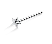 Solid Star Shaped Silver Straight Nose Stud NSKA-143